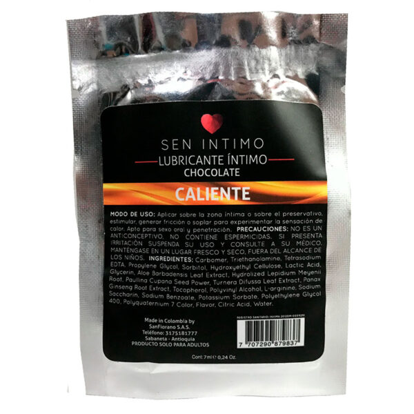 Lubricante Caliente Sen Intimo Saborizado Sachet 7ml